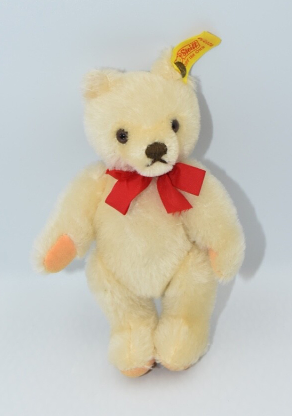 Vintage 1980's Teddy Bear Steiff Honey Mohair Jointed 0203/18 Button Tag